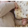 Pyjama rayé Marron et beige par Konges Slojd sur un bébé - Konges Slojd