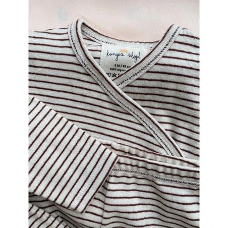 Pyjama rayé Marron et beige par Konges Slojd Pyjama rayé Marron et beige par Konges Slojd