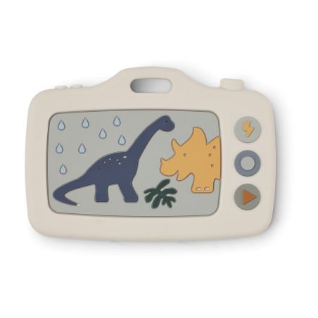 Appareil à photo en silicone à mâchouiller | Dinosaure vert par Liewood vue de dos Appareil à photo en silicone à mâchouiller | Dinosaure vert par Liewood vue de dos