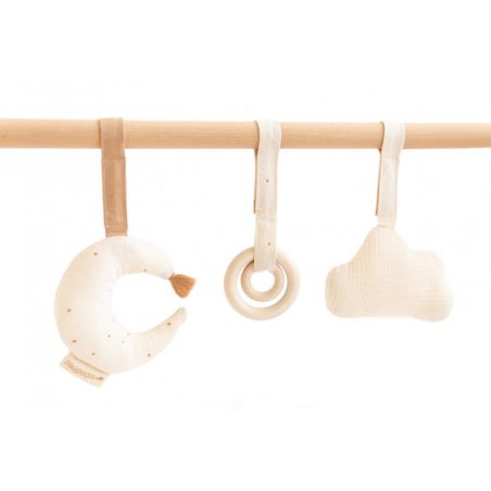 Jouets d'éveil Growing Green | Nuage par Nobodinoz sur une barre Jouets d'éveil Growing Green | Nuage par Nobodinoz sur une barre