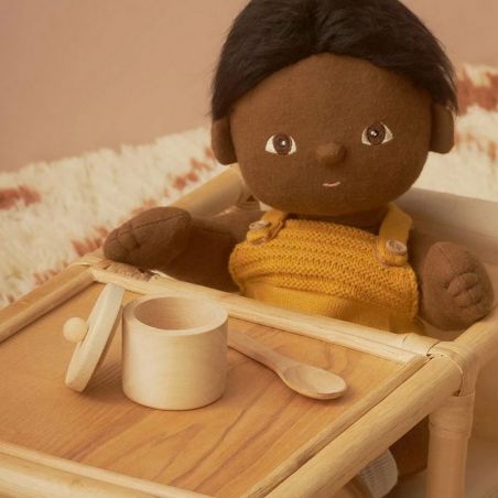 Set repas en bois pour poupée par Olli Ella avec une poupée Set repas en bois pour poupée par Olli Ella avec une poupée