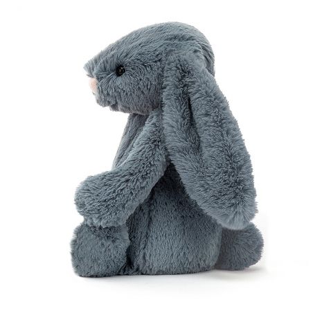 Petit Lapin Bashful 18 cm | Dusky blue vue de côté par Jellycat Petit Lapin Bashful 18 cm | Dusky blue vue de côté par Jellycat