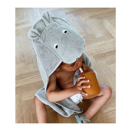 Grande cape de bain en coton bio | Hippopotame Grande cape de bain en coton bio | Hippopotame