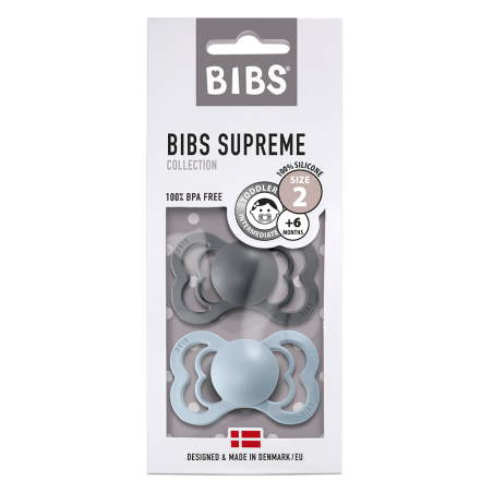 2 Tétines Bibs Supreme Taille 2 | Fer et bleu - Bibs 2 Tétines Bibs Supreme Taille 2 | Fer et bleu - Bibs