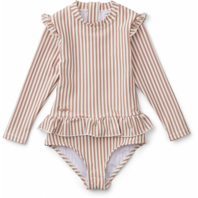 Maillot de bain avec manches | Rose corail par Liewood