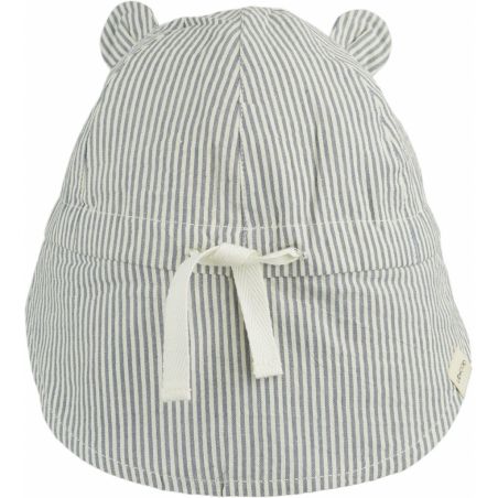 Chapeau oreilles Fine Rayure Bleu par Liewood vu de dos Chapeau oreilles Fine Rayure Bleu par Liewood vu de dos