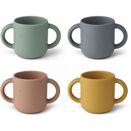 4 Tasses en silicone | Lapin multi mix par Liewood