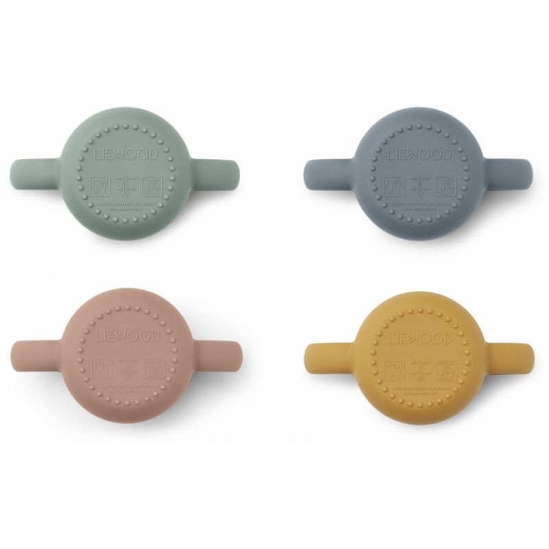 4 Tasses en silicone Lapin multi mix par Liewood vu de dessous