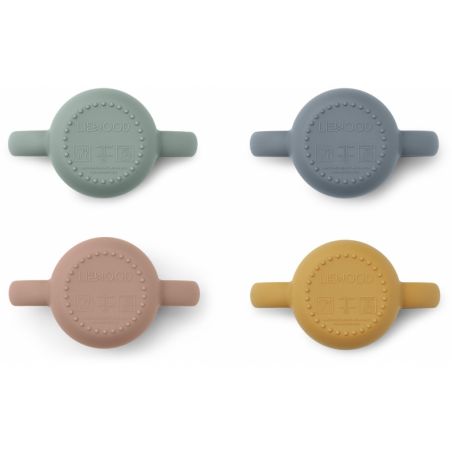 4 Tasses en silicone Lapin multi mix par Liewood vu de dessous
