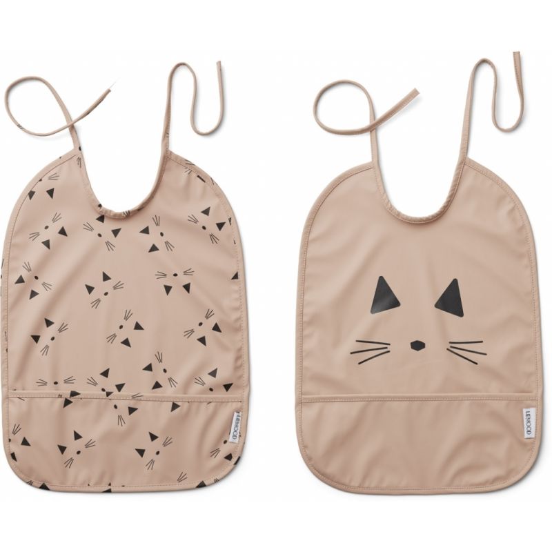 Lot de 2 Bavoirs imperméables | Chat Rose par Liewood
