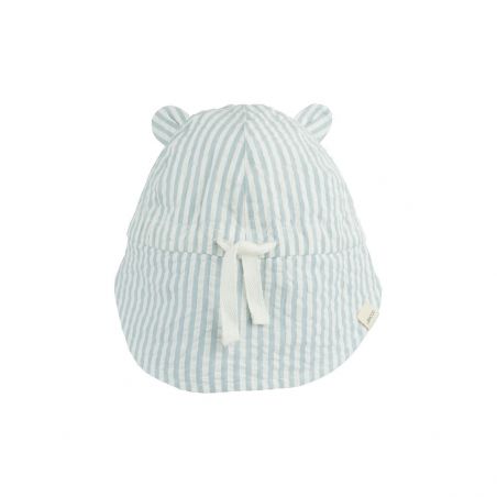 Chapeau de soleil avec oreilles de couleur Bleu par Liewood vu de dos Chapeau de soleil avec oreilles de couleur Bleu par Liewood vu de dos