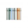 10 pailles en silicone | Multi couleurs Bleu par Liewood - Liewood