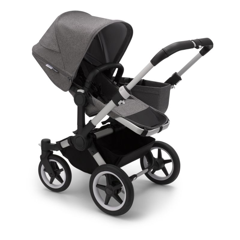 Poussette naissance et 2e âge Donkey 3 Mono | Gris chiné & Aluminium