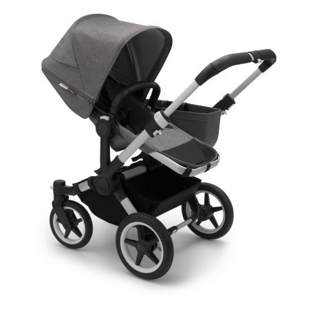 Poussette naissance et 2e âge Donkey 3 Mono | Gris chiné & Aluminium