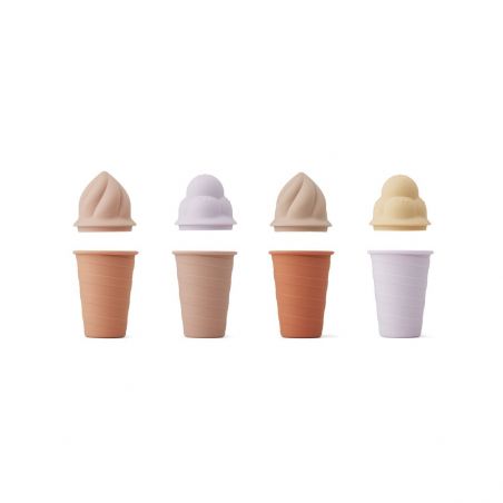 Jouet : 4 glaces ouvertes en silicone Rose multimix par Liewood