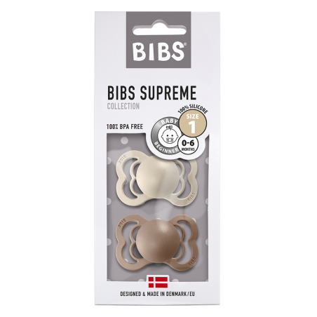 2 Tétines Bibs Supreme Taille 1 | Vanille et chêne - Bibs 2 Tétines Bibs Supreme Taille 1 | Vanille et chêne - Bibs