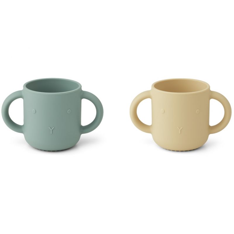 2 Tasses en silicone Lapin Jaune et peppermint par Liewood