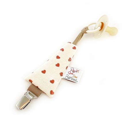 Attache tétine tissu Coeur par Rien que des bêtises Attache tétine tissu Coeur par Rien que des bêtises