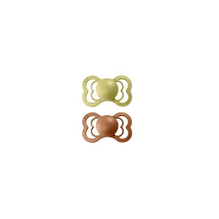 2 Tétines Bibs Supreme Taille 2 Anis et sienne par Bibs 2 Tétines Bibs Supreme Taille 2 Anis et sienne par Bibs