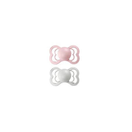 2 Tétines Bibs Supreme Taille 2 Gris brume et rose blossom par Bibs 2 Tétines Bibs Supreme Taille 2 Gris brume et rose blossom par Bibs