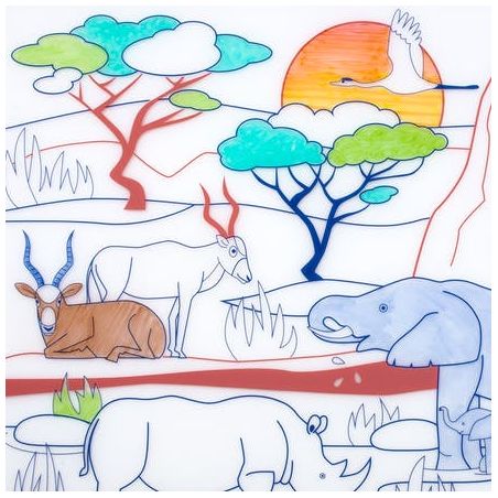 Set en silicone à colorier Savane colorié par Super Petit Set en silicone à colorier Savane colorié par Super Petit