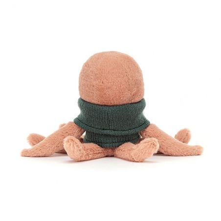Pieuvre avec pull par Jellycat vue de dos Pieuvre avec pull par Jellycat vue de dos