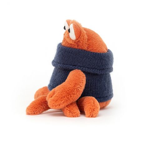 Crabe avec pull par Jellycat vue de côté Crabe avec pull par Jellycat vue de côté