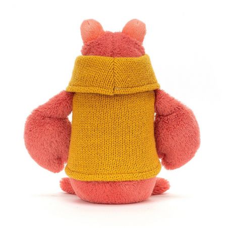 Homard avec pull par Jellycat vue de dos Homard avec pull par Jellycat vue de dos