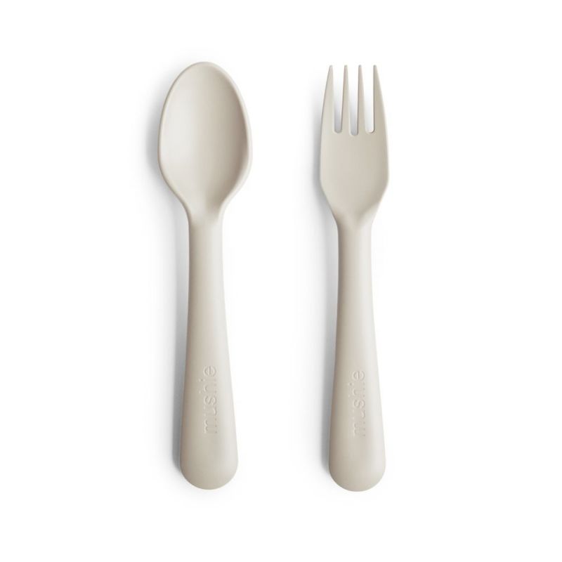 Fourchette et cuillère Ivoire par Mushie