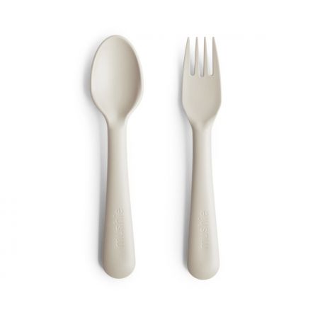 Fourchette et cuillère Ivoire par Mushie