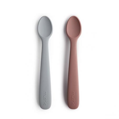 2 cuillères Gris et Mauve par Mushie
