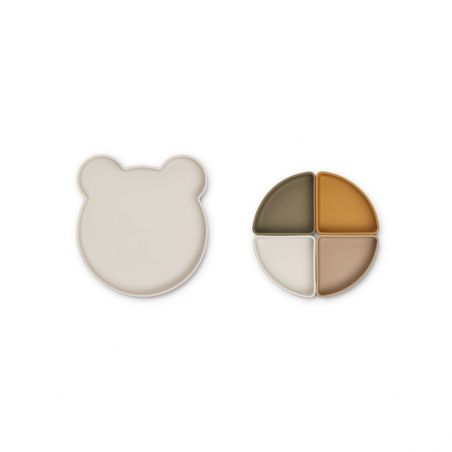 Assiette 4 compartiments Ours Sandy par Liewood