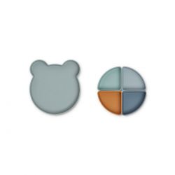 Assiette 4 compartiments | Ours Bleu
