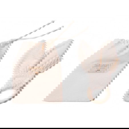 Anneau de dentition éponge Naturel et son packaging par Nobodinoz Anneau de dentition éponge Naturel et son packaging par Nobodinoz