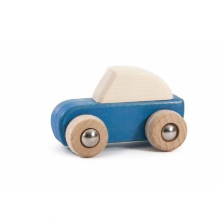 Voiture à friction en bois Bleu par Bajo Voiture à friction en bois Bleu par Bajo