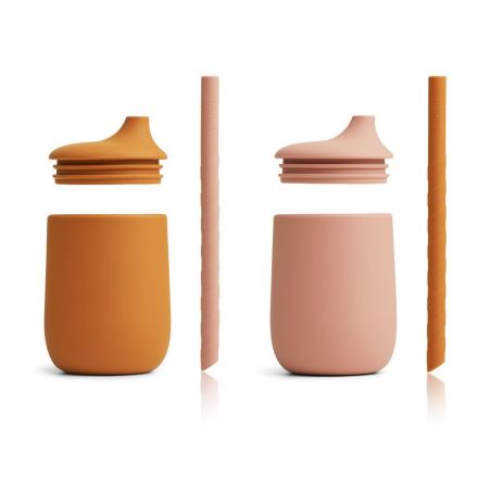 2 gobelets paille | Moutarde et Rose - Liewood 2 gobelets paille | Moutarde et Rose - Liewood