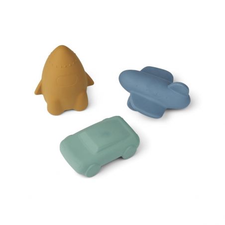 3 jouets pour le bain | Véhicules Bleus - Liewood 3 jouets pour le bain | Véhicules Bleus - Liewood