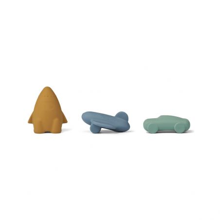 3 jouets pour le bain | Véhicules Bleus - Liewood 3 jouets pour le bain | Véhicules Bleus - Liewood