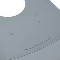 Lot de 2 bavoirs silicone | Ours kaki et bleu