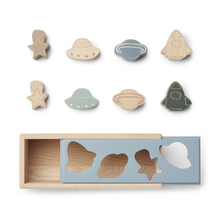 Boite à formes en bois | Espace Bleu clair - Liewood