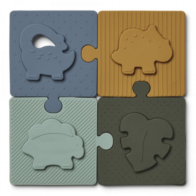 Puzzle Bodil en silicone | Dino bleu