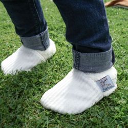 Chaussons velours | Ecru
