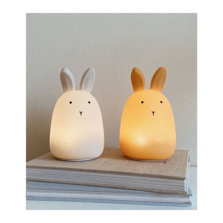 Veilleuse Lapin gris allumé Veilleuse Lapin gris allumé