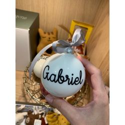 Boule de Noël personnalisée | Blanc brillant