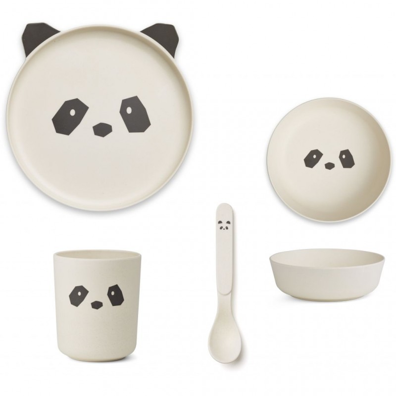 Ensemble de vaisselle panda en bambou Liewood