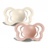 2 Tétines Bibs couture Taille 2 | Rose/ivoire