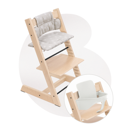 Tripp Trapp avec coussin et Baby Set | Naturel - Stokke Tripp Trapp avec coussin et Baby Set | Naturel - Stokke