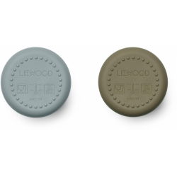 Lot de 2 verres en silicone | Bleu et kaki