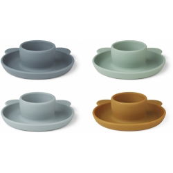 Lot de 4 coquetiers Janus | Ours bleu mix