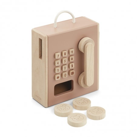Téléphone mural en bois | Rose tuscany